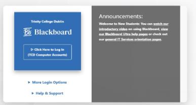 Blackboard Login Screen