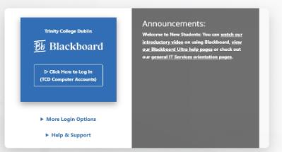 Blackboard Login Screen