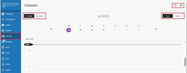 Blackboard Calendar