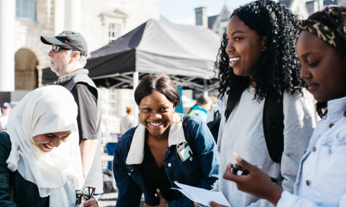 Students signing up for a society during Freshers week
