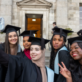 Smiling woman graduate