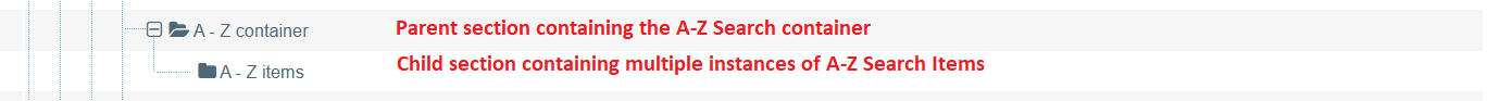 a-z search site tree