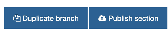 Blue publish button