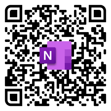QR code and link for OneNote mobile. Click or scan to access OneNote on iPhone or Android