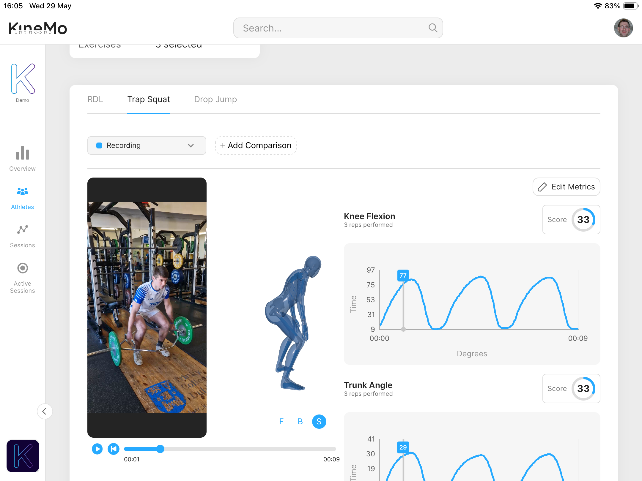 Application Data from KineMo