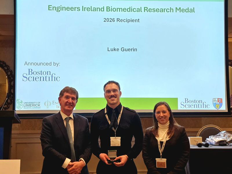 An image of Luke Guerin winning a prize at BINI 2026