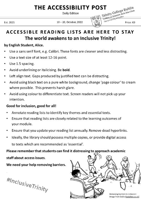 Picture of the Accessible reading list poster