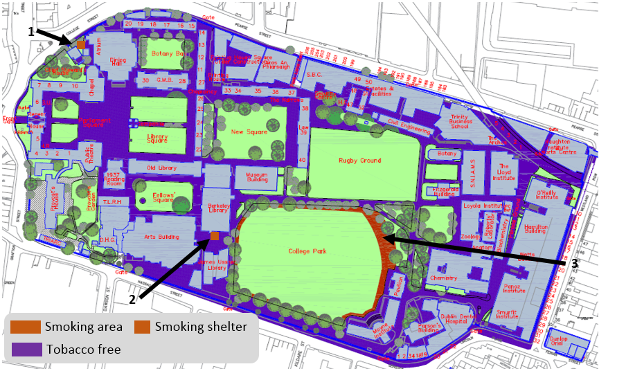 Tobacco Free Trinity Map