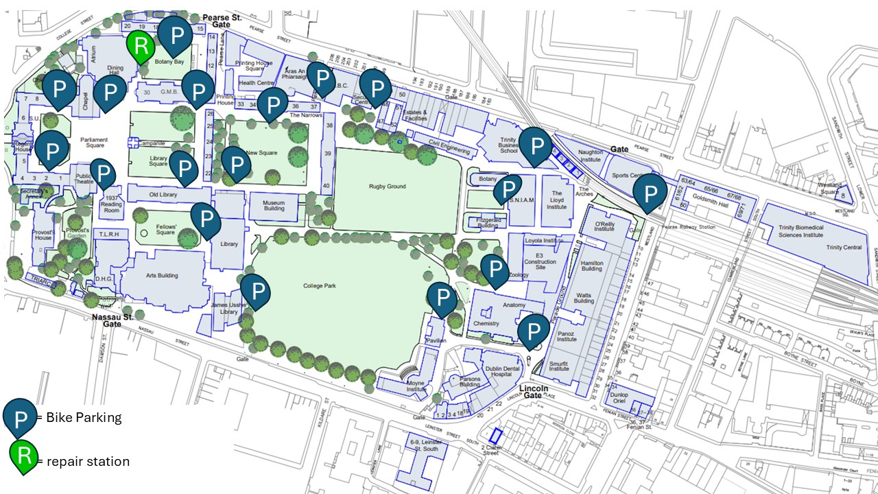 Bike parking map February 2025
