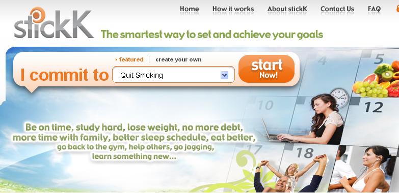 The Stickk.com homepage