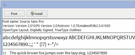 windows install font
