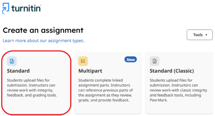 Turnitin Assignment Selection
