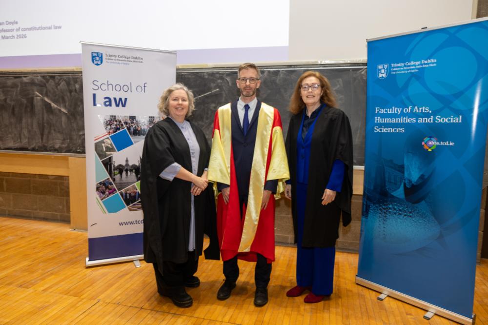 From the left to the right : Provost Linda Doyle, Professor Oran Doyle, the Dean of AHSS Professor Carmel O'Sullivan
