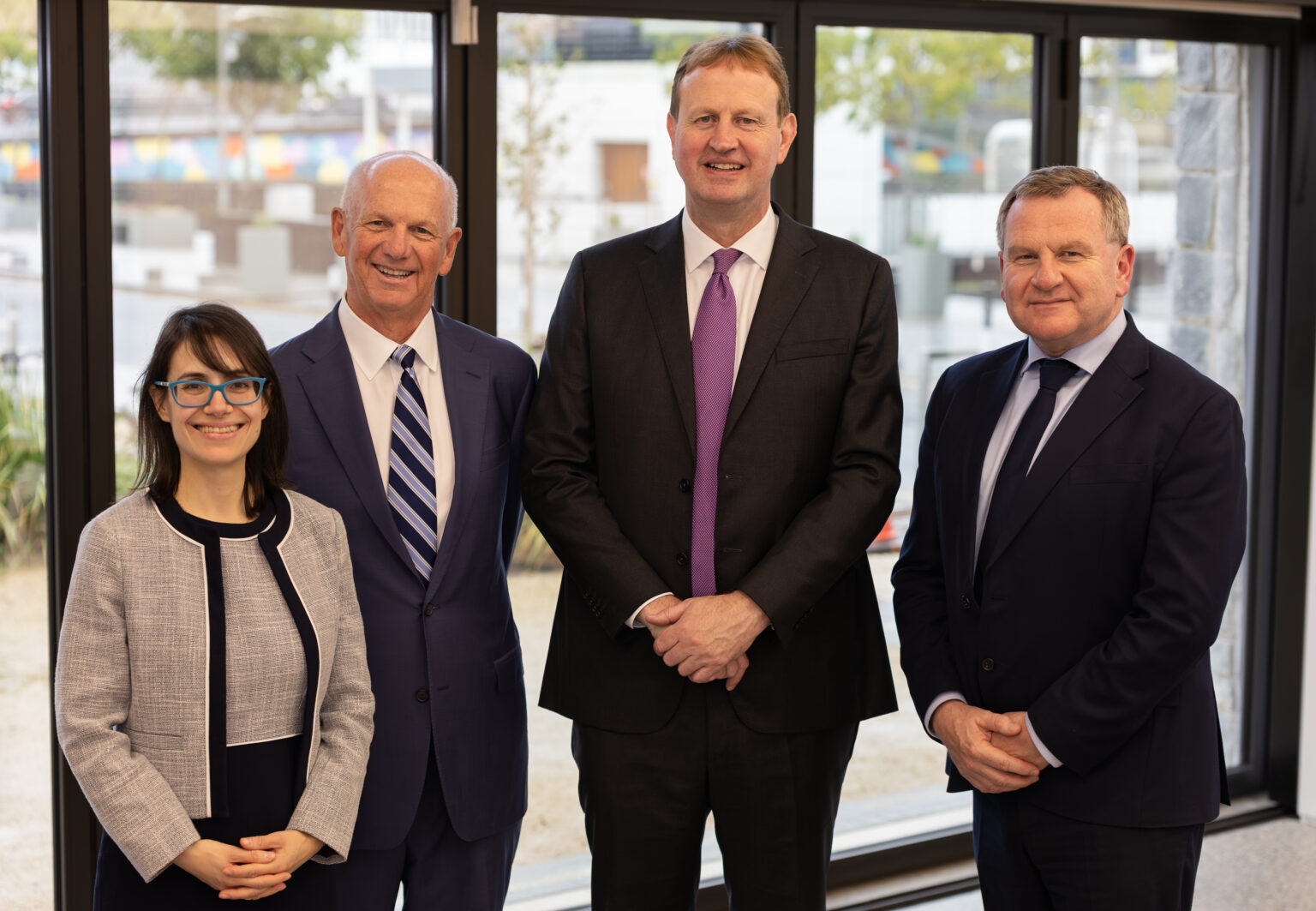 David Hickton, founder of Pitt Cyber, University of Pittsburgh; Professor Maria Grazia Porcedda, Deputy Director of Trinity’s Centre for Digital Security and Societal Resilience; Minister for Justice, Home Affairs and Migration Jim O’Callaghan TD; and Danny McCoy, CEO of Ibec.
