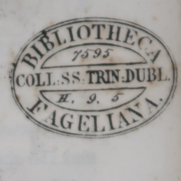 Library stamp of the Bibliotheca Fageliana