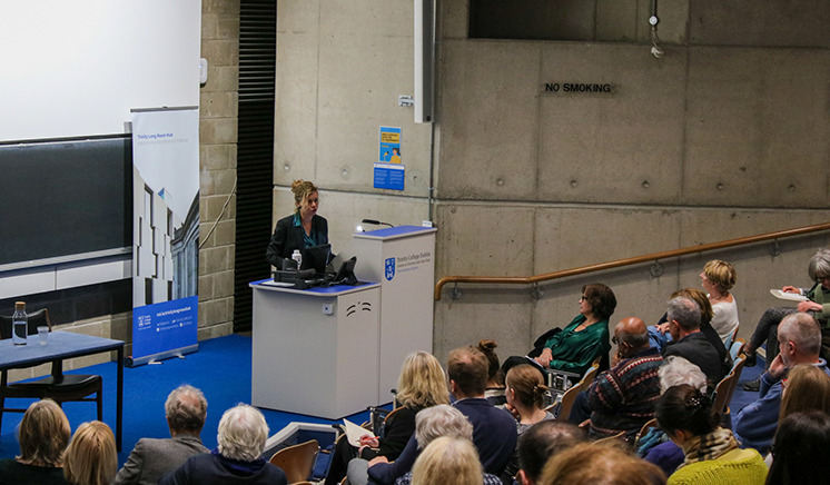 Lyndsey Stonebridge speaking at the Annual Humanities Horizons Lecture