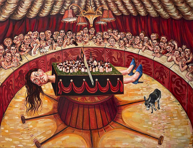 Rita Duffy, Partition, 2023, oil on linen, 65 x 90 cm © Rita Duffy