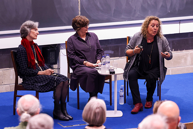 Rosetta Cucchi, Eve Patten and Lara Marlowe speaking on a panel