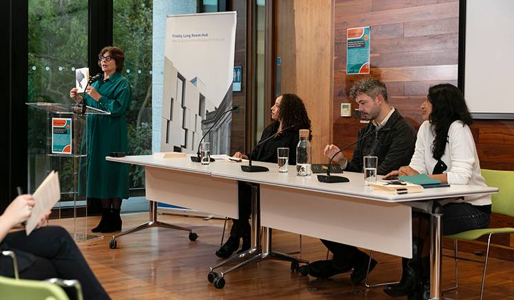 Eve Patten and poets at Trinity’s inaugural Arts and Humanities Research Festival