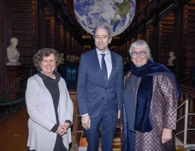 Librarian Helen Shenton, Minister Simon Harris and Prof. Jane Ohlmeyer