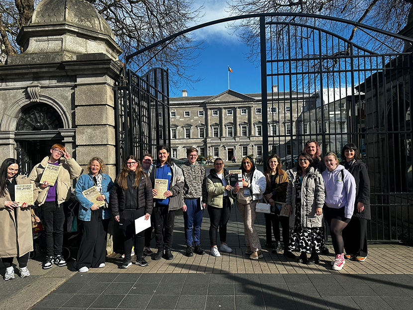 InSync young adults visit Leinster House as part of Critical ChangeLab Project