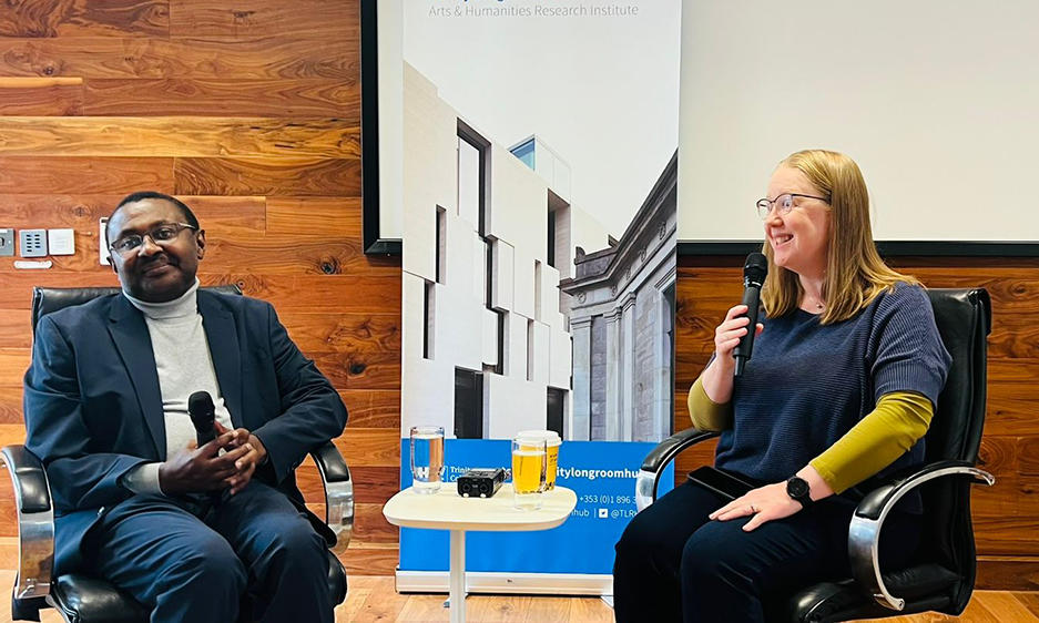 Bassey Antia Edem and Lorna Carson in conversation