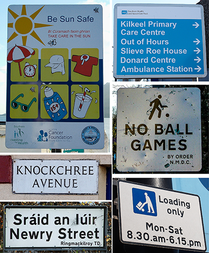 Signs in Kilkeel and Warrenpoint