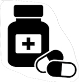 medicine bottle and tablets