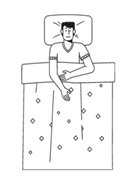 man sleeping in the bed