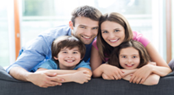 happy family of four