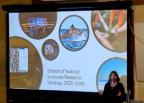 Dean of research give opening remarks to room for launch