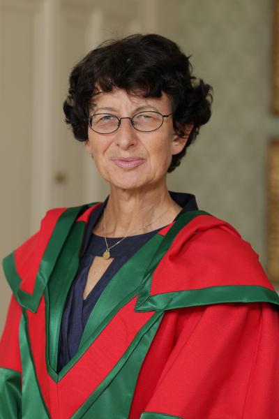 Woman in graduation robes