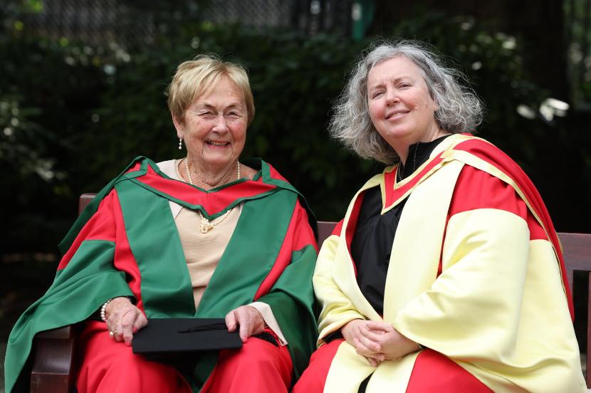 Two women in academic robes