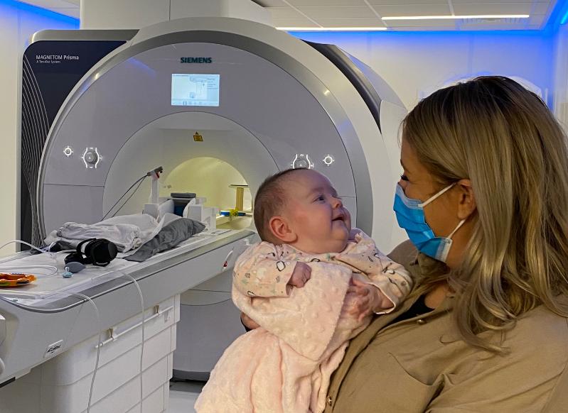 Baby Sadie with mum Donna at her 2-month Foundcog scan. Cusack Lab. © 2026. Licensed under CC BY-NC-ND 4.0.