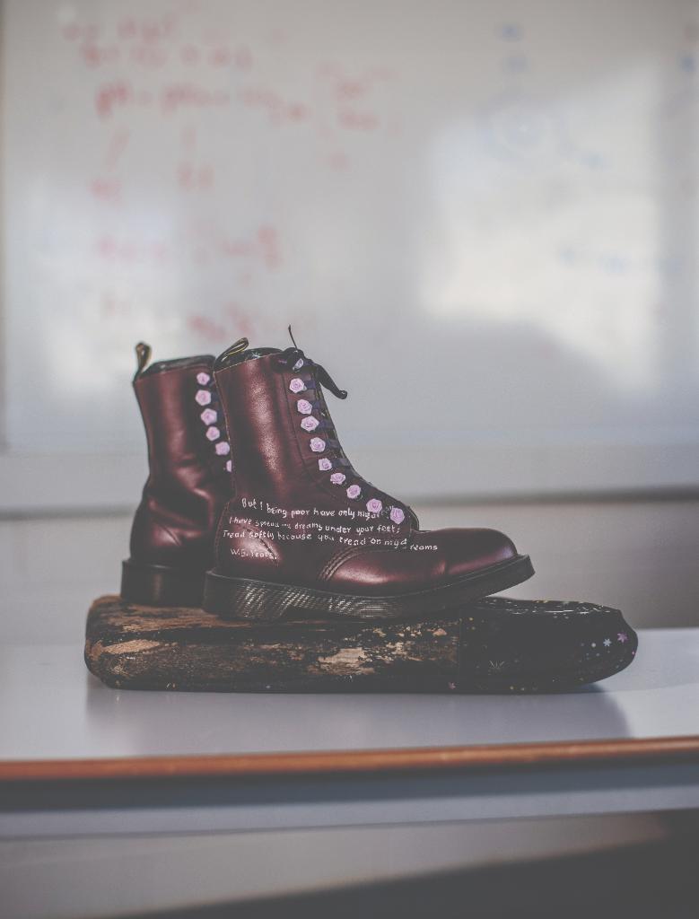 Dark red leather boots