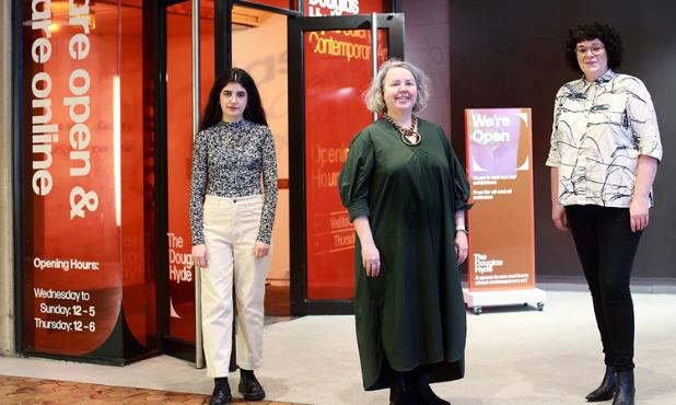 Gallery and three women