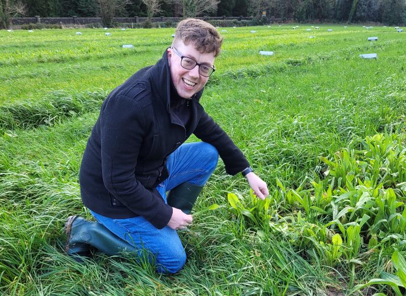 PhD Candidate, James O'Malley, at one of the LegacyNet field sites in Ireland.