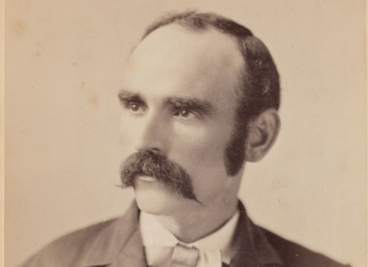 Black and white portrait of Michael Davitt