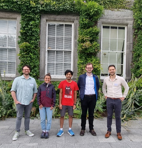 Michael Dascal (Fidelity Investments), Laria Figurato (3rd poster prize, University of Trieste), Prabhav Jain (1st poster prize, TU Darmstadt), Oisín Culhane (2nd poster prize, Trinity College Dublin), Prof Felix Binder (School of Physics, Trinity College Dublin)