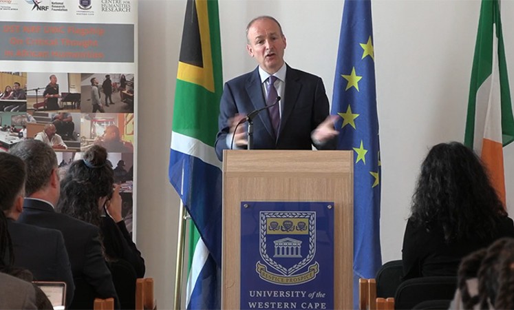 Michael Martin at a podium