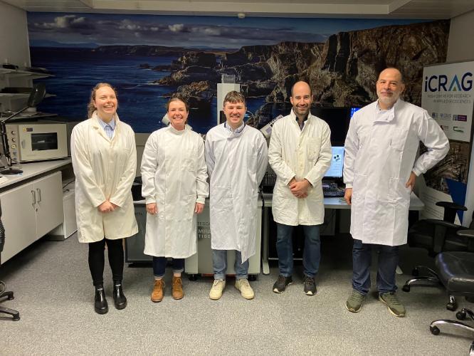Dr Juan Diego Rodriguez-Blanco (extreme right) and his research team in the lab.