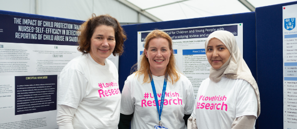 Researchers at exhibit