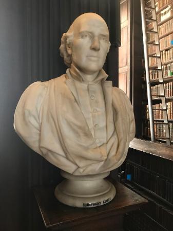 Bust of Humphrey Lloyd on display in the Long Room in TCD