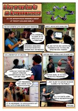 Comic Strip depicting day in the life of Astrophysics