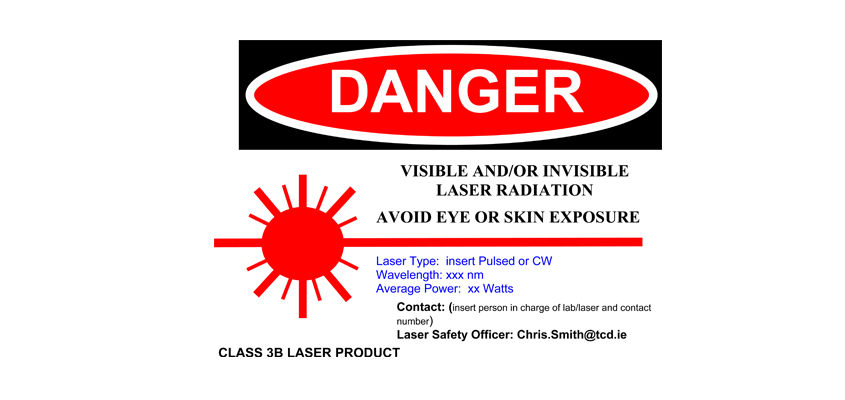DOORSIGN  showing CLASS of LASER