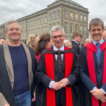 Daniele with colleagues at ceremony