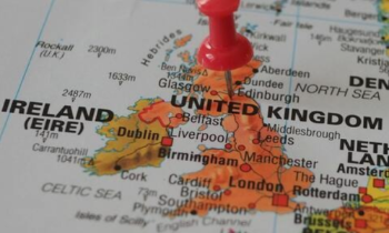 Map showing UK and Ireland