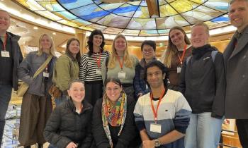 Group of CRR students visiting Peace Boat in Belfast