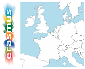 Map of Europe with the heading Erasmus