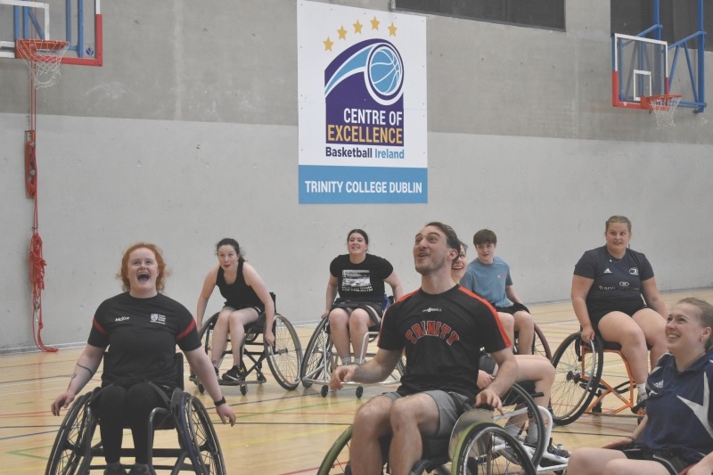 Trinity wheelchair basketball session showing players in action, 6 May 2025